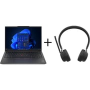 Lenovo ThinkPad E14 Gen 6 (2025) AI PC - 1st Series / Intel Core Ultra 5-125U / 14inch WUXGA / 512GB SSD / 8GB RAM / Shared Intel Graphics / Windows 11 Pro / English & Arabic Keyboard / Black / Middle East Version - [21M7000GGR]+ LB310 Headset