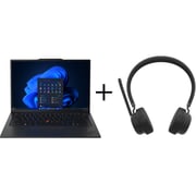 Lenovo ThinkPad X1 Carbon Gen 12 (2025) AI PC - 1st Series / Intel Core Ultra 7-155U / 14inch WUXGA / 1TB SSD / 16GB RAM / Shared Intel Graphics / Windows 11 Pro / English & Arabic Keyboard / Black / Middle East Version - [21KC001QGR] + LB310 Headset
