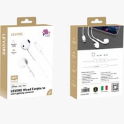 Levore Wired In-Ear Earphones with Mic, White – LEW21-WH