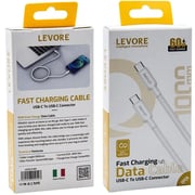 Levore USB-C to USB-C Charging Cable 1m – White