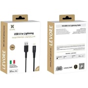 Levore USB-A to Lightning Cable 1m Black - LC1111-BK