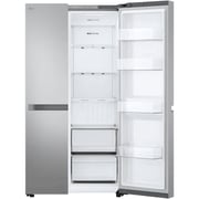LG Side by Side Refrigerator, No Frost, 664L, 2 Doors, Inverter, Silver, GC-B257KLJW