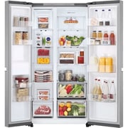 LG Side by Side Refrigerator, No Frost, 664L, 2 Doors, Inverter, Silver, GC-B257KLJW