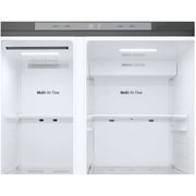 LG Side by Side Refrigerator, No Frost, 664L, 2 Doors, Inverter, Silver, GC-B257KLJW