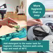 Bosch Cordless 2-in-1 Vacuum and Mop Aqua White BCS71HYGGB