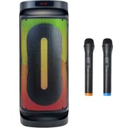 Magic Star Boombox Party Speaker With 2 Microphones Black