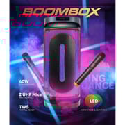 Magic Star Boombox Party Speaker With 2 Microphones Black