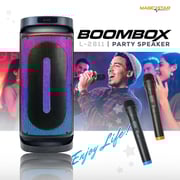 Magic Star Boombox Party Speaker With 2 Microphones Black