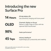 Microsoft Surface Pro Copilot+PC - Qualcomm Snapdragon X Plus / 13inch OLED / 512GB SSD / 16GB RAM / Shared Qualcomm Adreno GPU Graphics / Windows 11 Home / Black / International Version - [EP2-23860]