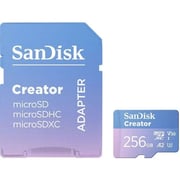 Sandisk Creator Micro SD Card With Adapter 256GB SDSQXAV-256G-IN6MS