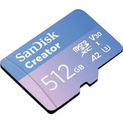 Sandisk Creator Micro SD Card With Adapter 512GB SDSQXAV-512G-IN6MS
