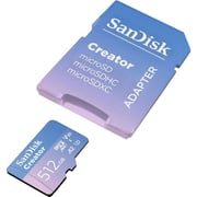 Sandisk Creator Micro SD Card With Adapter 512GB SDSQXAV-512G-IN6MS