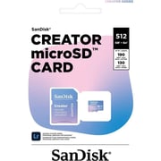 Sandisk Creator Micro SD Card With Adapter 512GB SDSQXAV-512G-IN6MS