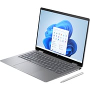 HP Envy x360 2-in-1 Convertible (2025) Laptop - AMD Ryzen 5-8640HS / 14inch 3K / 512GB SSD / 16GB RAM / Shared AMD Radeon Graphics / Windows 11 Home / English & Arabic Keyboard / Meteor Silver Aluminium / Middle East Version - [14-FA0000NE]