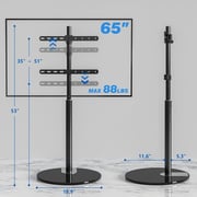 Rfiver Swivel Floor TV Stand Black