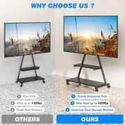 Rfiver Heavy Duty Rolling TV Stand Black
