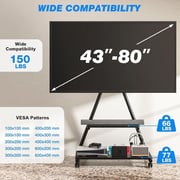 Rfiver Heavy Duty Rolling TV Stand Black