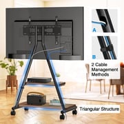 Rfiver Heavy Duty Rolling TV Stand Black