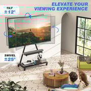 Rfiver Heavy Duty Rolling TV Stand Black