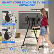 Rfiver Heavy Duty Rolling TV Stand Black