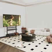 Rfiver Mobile TV Cart Rolling TV Stand Black