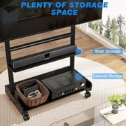 Rfiver Mobile TV Cart Rolling TV Stand Black