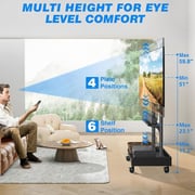 Rfiver Mobile TV Cart Rolling TV Stand Black