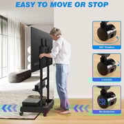 Rfiver Mobile TV Cart Rolling TV Stand Black