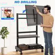 Rfiver Mobile TV Cart Rolling TV Stand Black