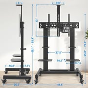 Rfiver Mobile Cart TV Stand Black