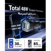 SKA Dual Port Car Charger Black