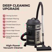 Oscar 1800W Drum Vacuum Cleaner with 21L Capacity, Airflow Control Handle, Dust Full Indicator, and Detachable Dust Bin – OVC-2118