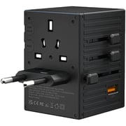 Porodo 1 Pc Travel Adaptor Black