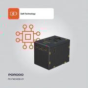 Porodo 1 Pc Travel Adaptor Black