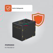 Porodo 1 Pc Travel Adaptor Black