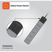 Porodo PD-FWCH045-BK 4-Way Extension Cord 3000W