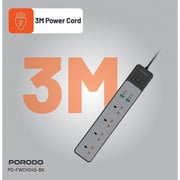 Porodo PD-FWCH045-BK 4-Way Extension Cord 3000W