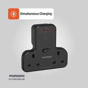 Porodo Dual Port Wall Charger Black