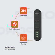Porodo Multi Port Charging Hub 2m Black