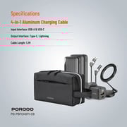 Porodo 1 Pc 5-in-1 Travel Combo Kit Black