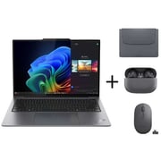 Lenovo ThinkPad X9-14 Gen 1 (2025) Copilot+PC - 2nd Series / Intel Core Ultra 7-258V / 14inch WUXGA / 1TB SSD / 32GB RAM / Intel Arc Graphics / Windows 11 Pro / English & Arabic Keyboard / Grey / Middle East Version - [21QA002CGR] + Sleeve + Earbuds+Mouse