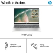 HP (2022) Laptop - 12th Gen / Intel Core i3-1215U / 15.6inch HD / 256GB SSD / 8GB RAM / Shared Intel UHD Graphics / Windows 11 Home / English Keyboard / Natural Silver / International Version - [15-FD0023DX]