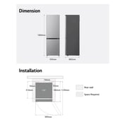 LG No-Frost Bottom Freezer Refrigerator, 431 Liters, Inverter, Prime Silver - GW-B489FMGW