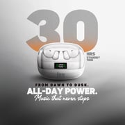 Airpro True Wireless Earbuds, Active Noise Cancelling, ENC Mic, LED Battery Display, Bluetooth 5.3, Touch Controls, Deep Bass, Wireless Charging Case – White