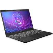 MSI Modern 15 H AI (2025) Laptop - 2nd Series / Intel Core Ultra 7-255H / 15.6inch FHD / 512GB SSD / 16GB RAM / Shared Intel Arc Graphics / Windows 11 Home / English & Arabic Keyboard / Classic Black / Middle East Version - [C2HMG]