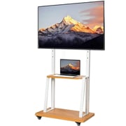 BEETEC Mobile TV Stand With Wheels White