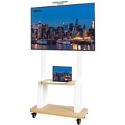 BEETEC Mobile TV Stand With Wheels White