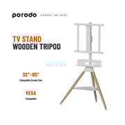 Porodo Artistic TV Floor Tripod Stand White