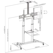 Newstar Telescopic TV Cart Stand Matte Black