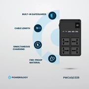 Powerology PWCUQC029 4 Way Power Strip 2500W